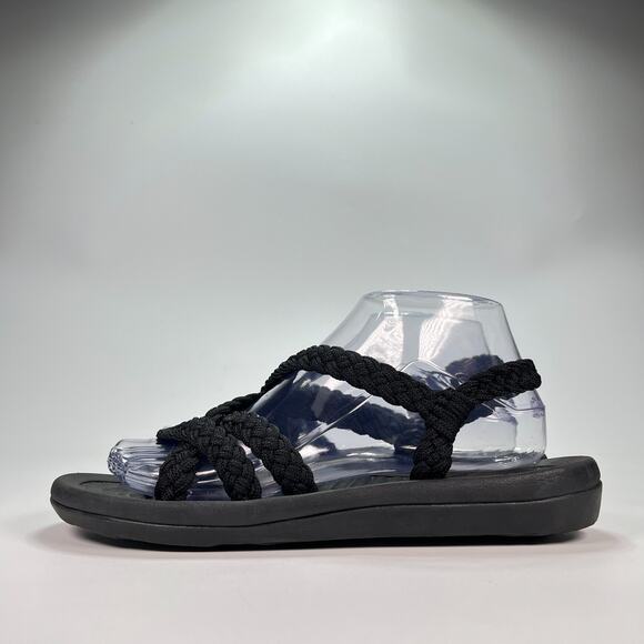 Megnya Black Comfortable Walking Sandals Handmade Braided Straps Women's Size 8 - Picture 4 of 8